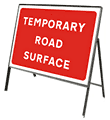 Temporary road surface  safety sign