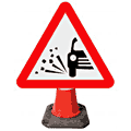 Loose Chippings on Road Ahead - 7009  safety sign