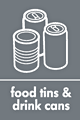 Food tins and drink cans  safety sign