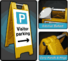 Large A-Board Visitor Parking Right  safety sign