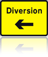 road diversion signs