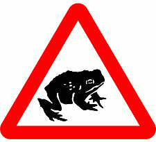DOT No 551.1 Beware of Toads crossing Official Department of Transport Category: Warning Signs / Official schedule number: 1