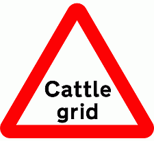 DOT No 552  Cattle grid Official Department of Transport Category: Warning Signs / Official schedule number: 1