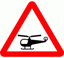 DOT No 558.1 Beware of Low helicopters Official Department of Transport Category: Warning Signs / Official schedule number: 1