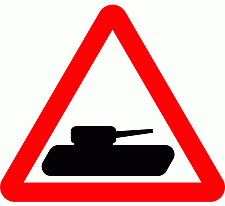 DOT No 582 Beware of Military Vehicles Official Department of Transport Category: Warning Signs / Official schedule number: 1