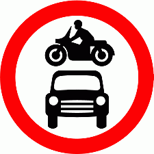 DOT No 619  All vehicles prohibited Official Department of Transport Category: Regulatory Signs / Official schedule number: 2