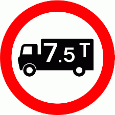 DOT No 622.1A Goods vehicles weight Official Department of Transport Category: Regulatory Signs / Official schedule number: 2