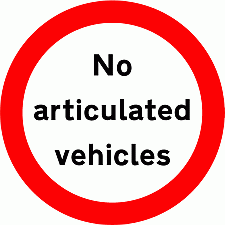 DOT No 622.4 No Articulated Vehicles Official Department of Transport Category: Regulatory Signs / Official schedule number: 2