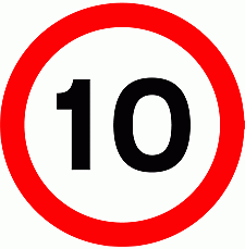 DOT No 670 Maximum Speed 10mph Official Department of Transport Category: Regulatory Signs / Official schedule number: 2