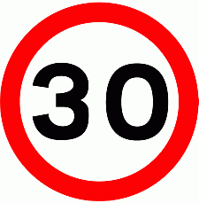 DOT No 670 Maximum Speed 30mph Official Department of Transport Category: Regulatory Signs / Official schedule number: 2