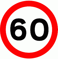 DOT No 670 Maximum Speed 60mph Official Department of Transport Category: Regulatory Signs / Official schedule number: 2
