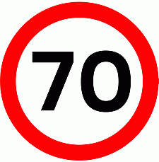 DOT No 670 Maximum Speed 70mph Official Department of Transport Category: Regulatory Signs / Official schedule number: 2