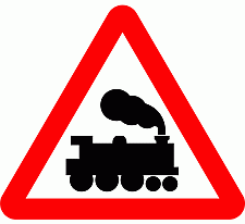 DOT No 771 Level crossing without gate or barrier ahead Official Department of Transport Category: Level Crossing Signs / Official schedule number: 3
