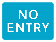 DOT NO 836 No entry Official Department of Transport Category: Misc Informatory Signs / Official schedule number: 4