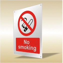 Aluminium no smoking sign no smoking