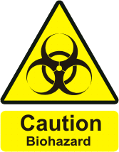 Caution Biohazard Biohazard pictogram with the text Biohazard