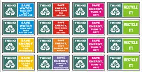 Sheet of 16 Environmental Stickers 