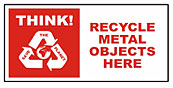 Large recycle bin sticker - Metal 