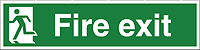 Fire Exit Running Man Left sign Left hand 'running man' with FIRE EXIT in large text