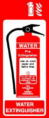 Fire extinguisher sign water Detailed useage instructions for use of water based fire extinguisher