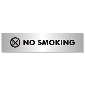 No Smoking Sign Aluminium Effect Acrylic 