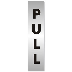 Pull Sign Aluminium Effect Acrylic 