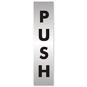 Push Sign Aluminium Effect Acrylic 