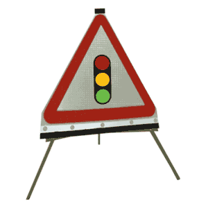 Traffic Light Symbol Triangle Flexible Roll-up Sign 