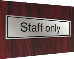 Stainless plaque staff only 