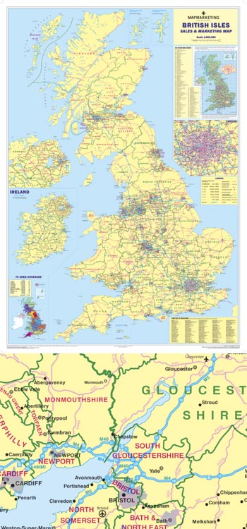 Giant British Isles Sales & Marketing Map 