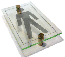 Acrylic prestige male pictogram sign 
