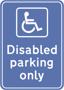 dibond disabled parking Disabled parking only