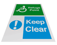 disabled refuge floor sign 
