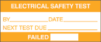 Failed electrical safety test labels 