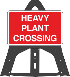 Heavy Plant Crossing Folding Plastic Sign 