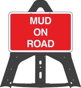 Mud On Road Folding Plastic Sign 