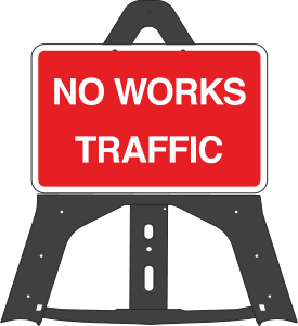 No Works Traffic Folding Plastic Sign 