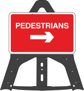 Pedestrians Right Folding Plastic Sign 