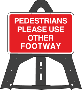 Pedestrians Use Other Footway Folding Plastic Sign 