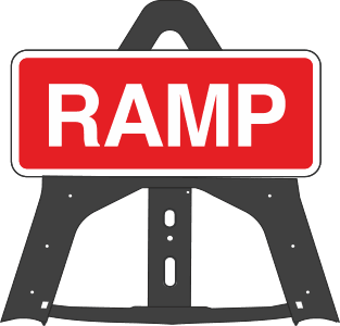 Ramp Folding Plastic Sign 