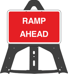 Ramp Ahead Folding Plastic Sign 