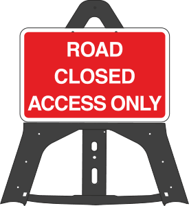 Road Closed Access Only Folding Plastic Sign 