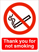 thank you for not smoking Thank you for not smoking