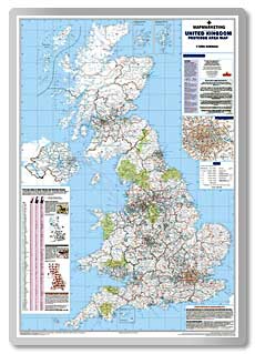 British Isles Postcode Area Map  safety sign