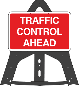 Traffic Control Ahead Folding Plastic Sign 