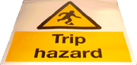 trip hazard floor sign 